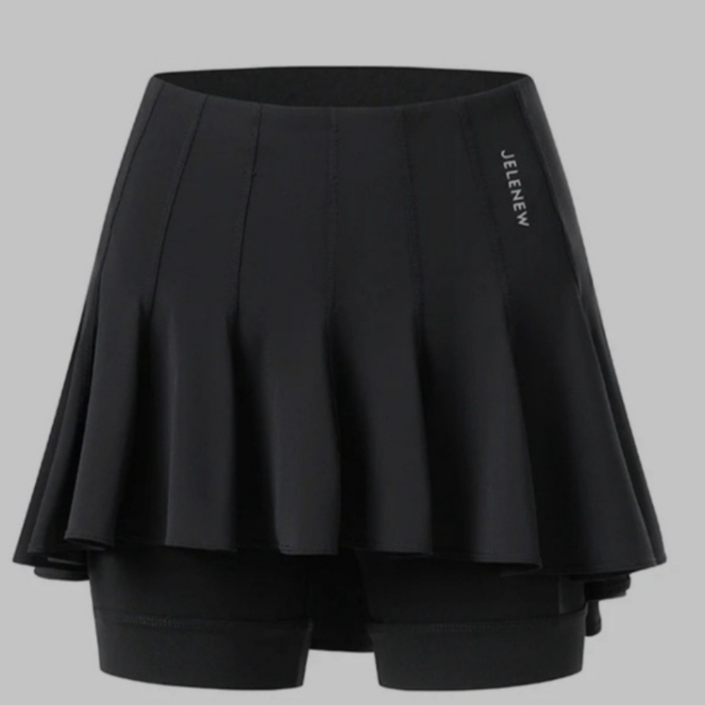 Jelenew Black Asymmetrical Cycling Skort Athletic Skirt Women’s US S UK M - Picture 2 of 5